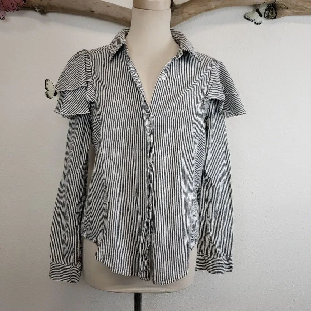 Nordstrom's BP striped blouse with epaulets